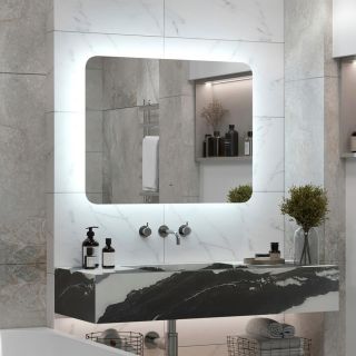 Зеркало Reflexion Horizon RF4209HR с фоновой подсветкой бесконтактным сенсором черной окантовкой 100х70